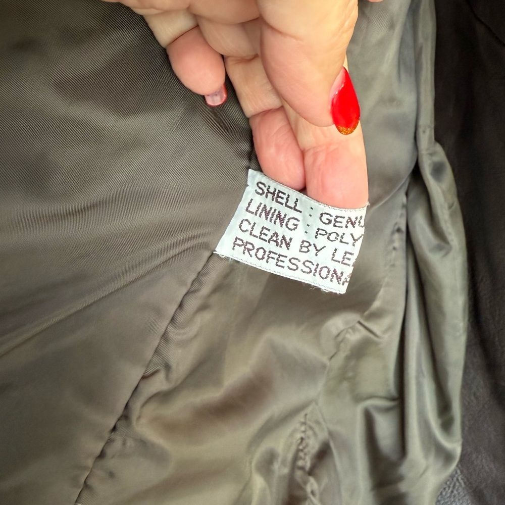 Vintage American Born Coat Women Small Brown Leather Jacket Lined Retro Y2K - Picture 11 of 16